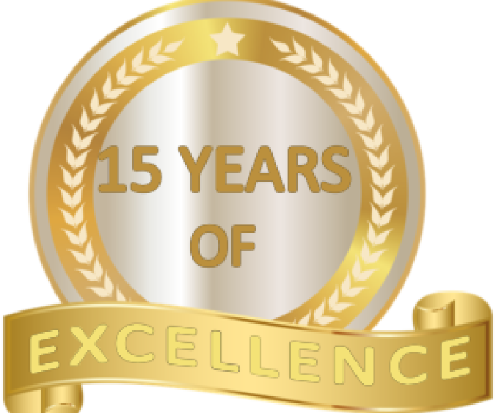 15 years of excellence badge